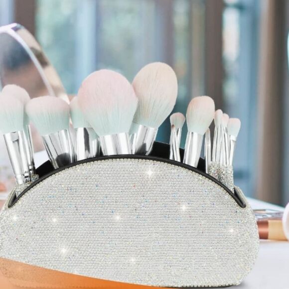Glitz & Glam Rhinestone Bling Makeup Brush Holder - Picture 1 of 9